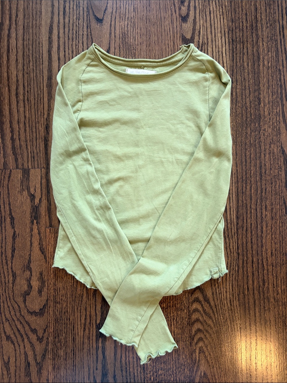 We The Free Light Green Long-Sleeve Lettuce-Edge Tee